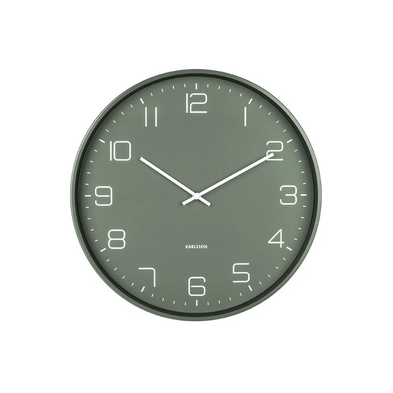 Wanduhr Lofty in Grün - klare Linien für ein zeitloses Zuhause