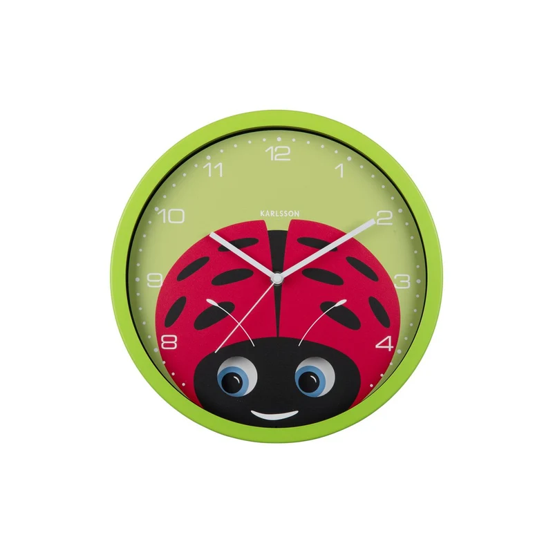 Wanduhr Peekaboo Marienkäfer