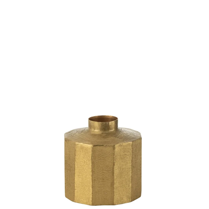 Vase Quadratisch Metall Gold Klein