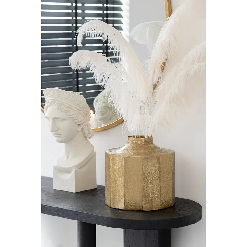 Vase Quadratisch Metall Gold Klein