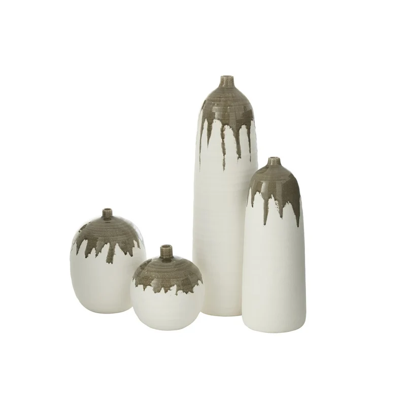 Vase Olea Bottle Olivgrün/Weiß Groß