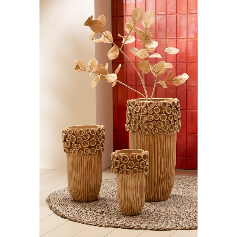 Vase Coral High Clay Ocker Groß