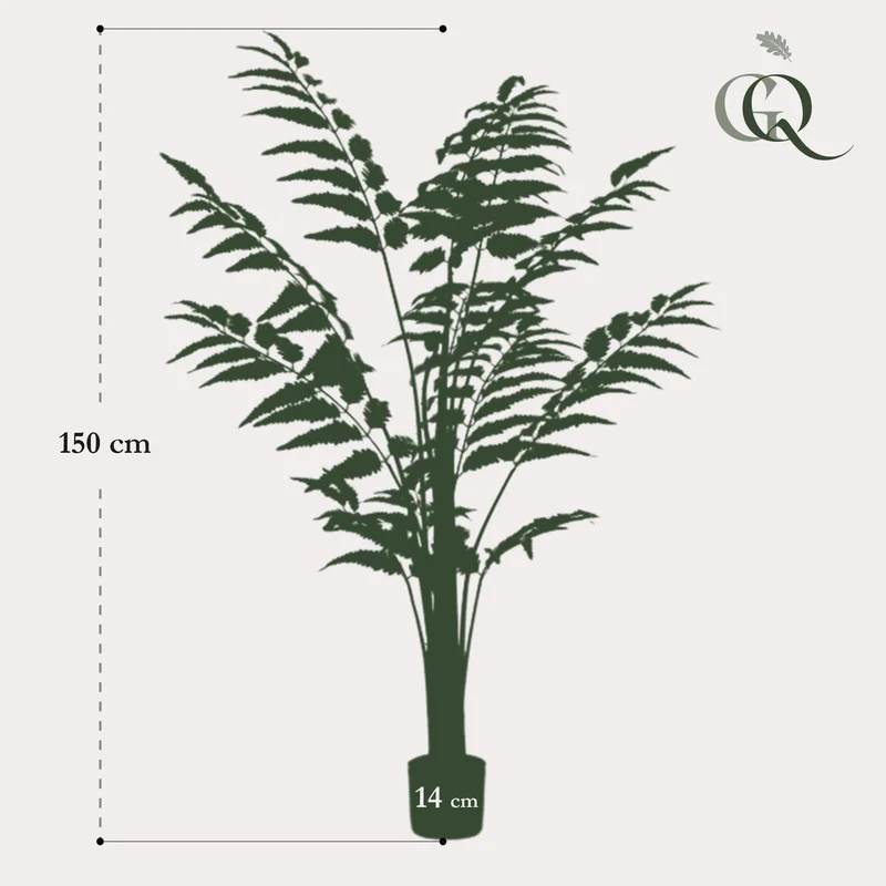 Künstliche Pflanze - Rumohra Adiantiformis - Lederfarn - 150 cm
