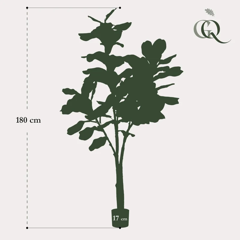 Künstliche Pflanze - Ficus Lyrata - Tabakpflanze - 180 cm