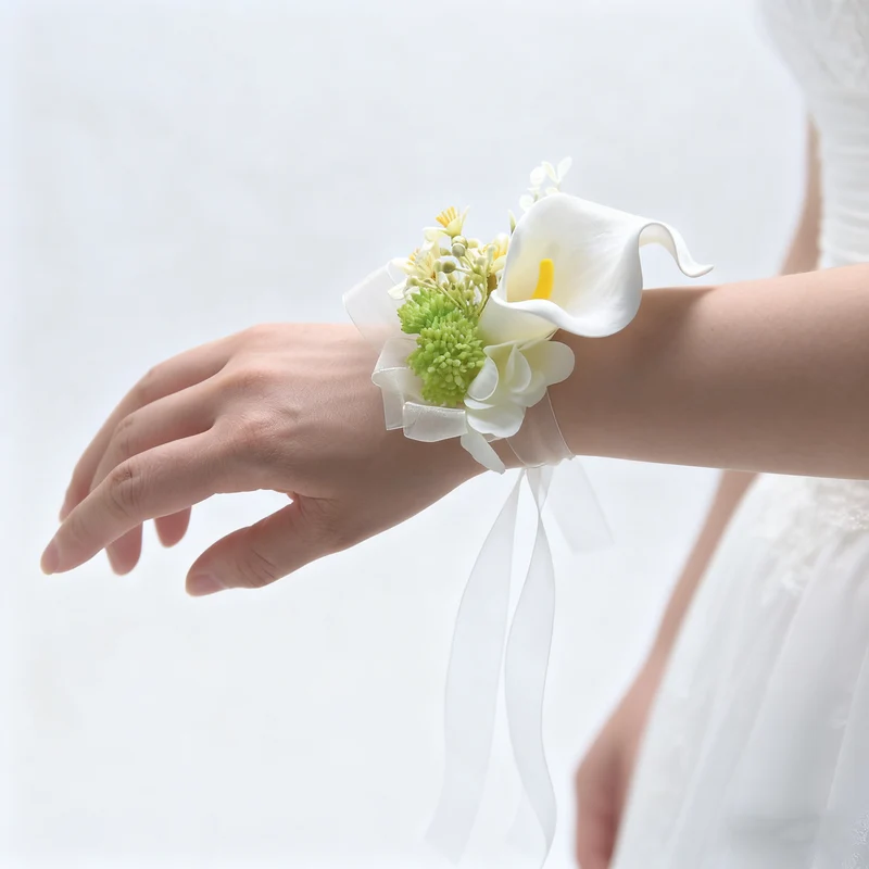 Künstliche Calla-Lily Corsage- und Boutonniere-Set für Hochzeiten