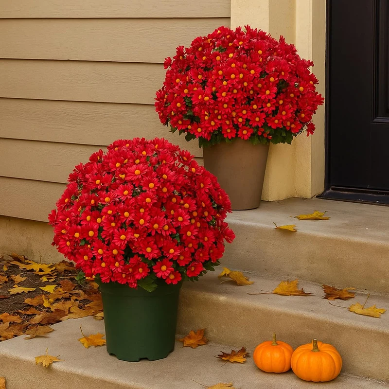 10 Bündel Draußen liegende künstliche Chrysanthemen mit UV-Schutz Außenblumen