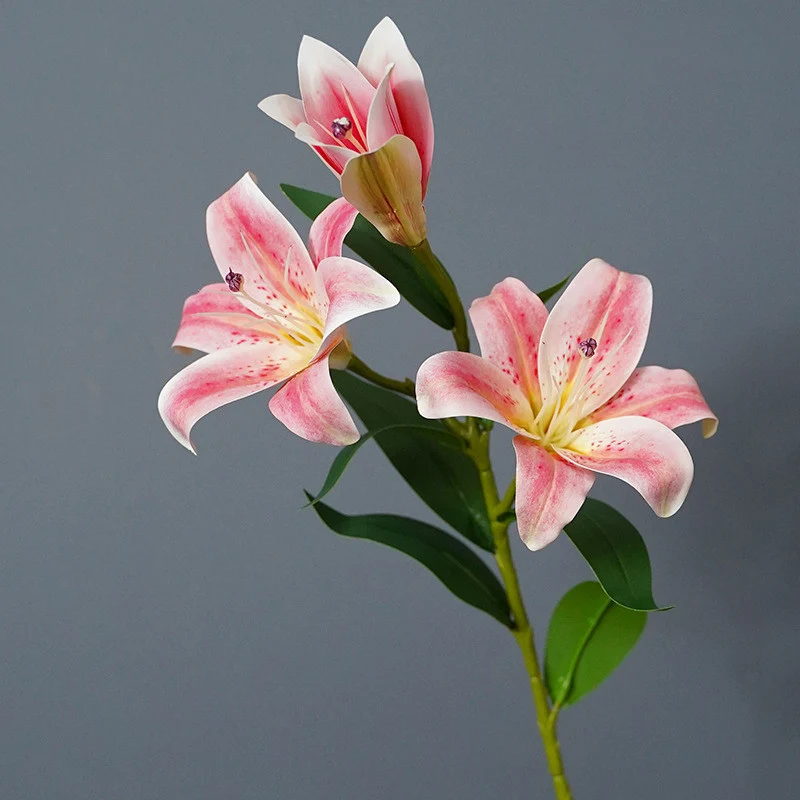 72 cm künstliche Tigerlilien mit echtem Touch – Blumenstrauß aus künstlichen Blumen, Tischzentren-Arrangements für Hochzeiten, zu Hause, Parties, Gärten und Büros als Dekoration