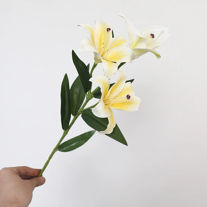 57 cm künstliche Tigerlilien mit echtem Touch – Blumenstrauß aus künstlichen Blumen, Tischzentren-Arrangements für Hochzeiten, zu Hause, Parties, Gärten und Büros als Dekoration
