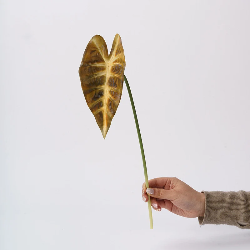 8 STK Künstliche Blätter Groß Künstlicher Aronstab 40 cm Lang Kunstzweige mit Blätter Kunstlaub Deko Blätter Grün Tropische Kunstblätter für Wohnzimmer Schlafzimmer Küche Büro Hotel Vase Deko