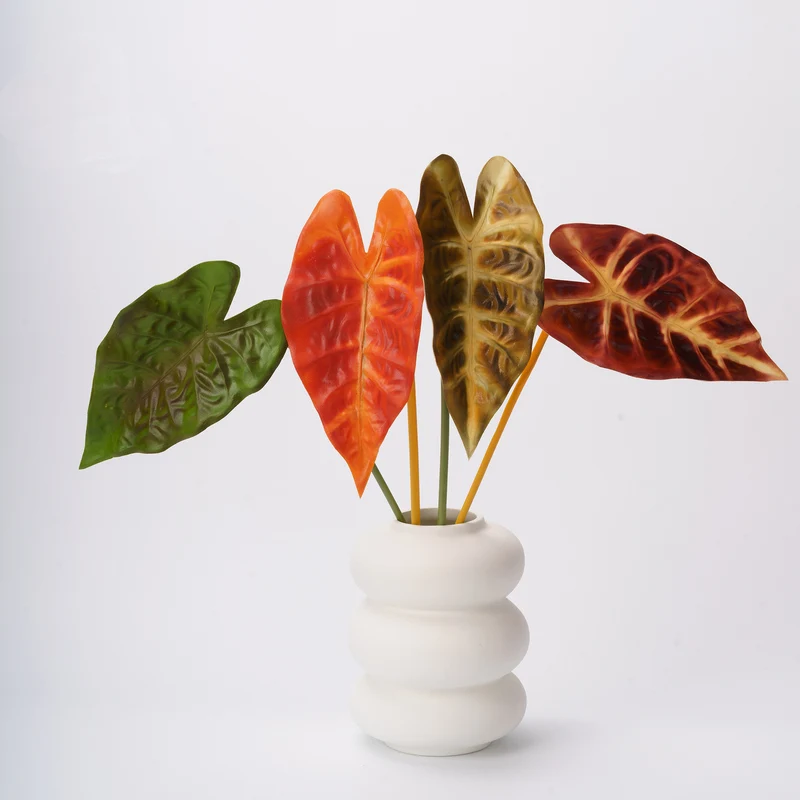 8 STK Künstliche Blätter Groß Künstlicher Aronstab 40 cm Lang Kunstzweige mit Blätter Kunstlaub Deko Blätter Grün Tropische Kunstblätter für Wohnzimmer Schlafzimmer Küche Büro Hotel Vase Deko
