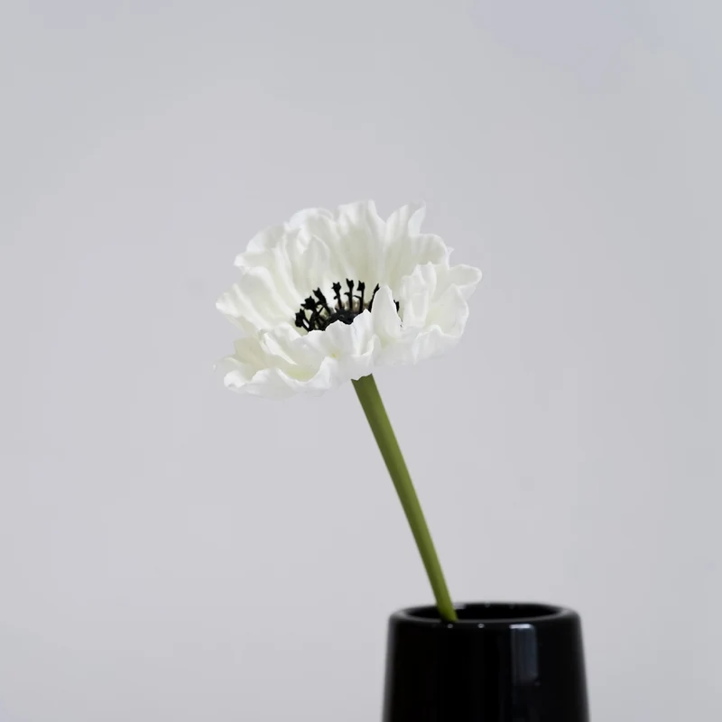 12 Stück 34 cm lange künstliche Mohnblumenstängel aus PU – mit echthaftem Touch
