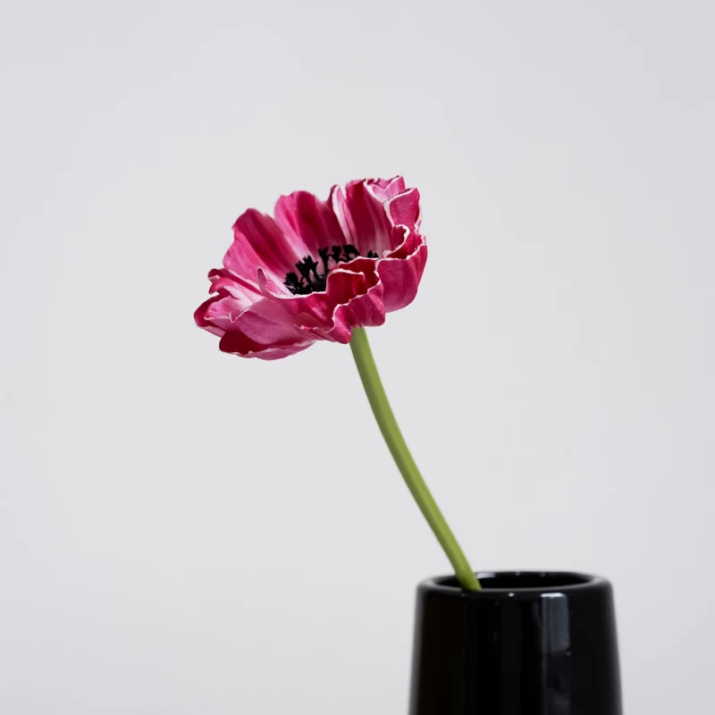 12 Stück 34 cm lange künstliche Mohnblumenstängel aus PU – mit echthaftem Touch