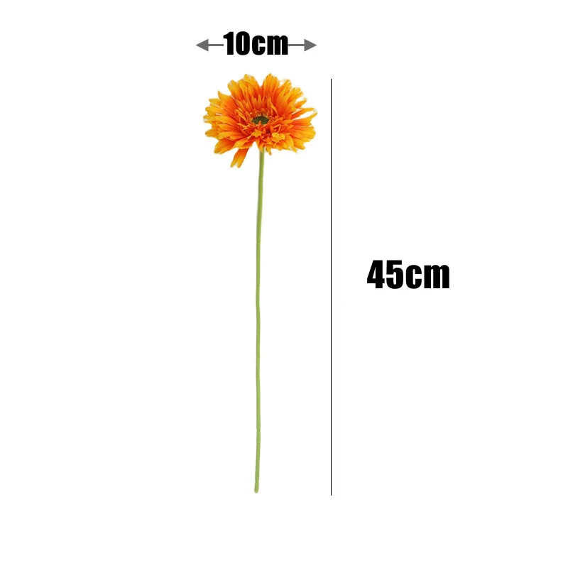 10 Stück 45 cm lange künstliche Gerbera-Blüten-Sträußchen – perfekt für Inneneinrichtung, Vase-Arrangements, Hochzeit, Party-Tischmitte und DIY-Blumen-Dekoration