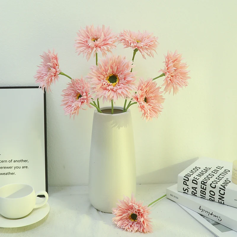 10 Stück 45 cm lange künstliche Gerbera-Blüten-Sträußchen – perfekt für Inneneinrichtung, Vase-Arrangements, Hochzeit, Party-Tischmitte und DIY-Blumen-Dekoration