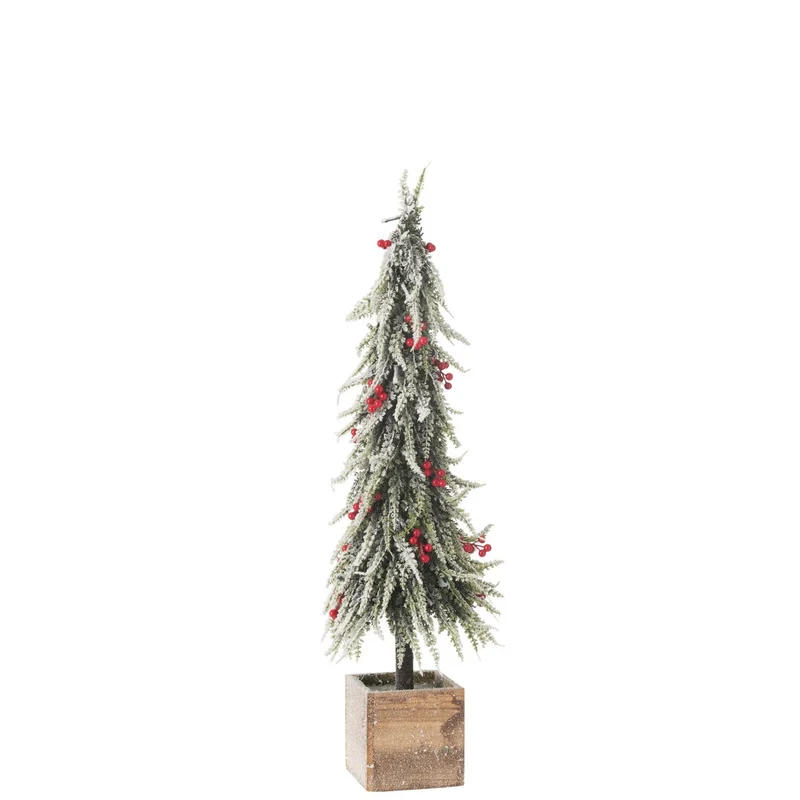 Weihnachtsbaum+LED Kunststoff Schnee Grün/Rot Groß