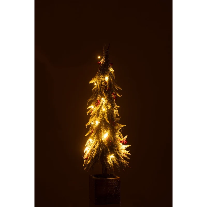 Weihnachtsbaum+LED Kunststoff Schnee Grün/Rot Groß
