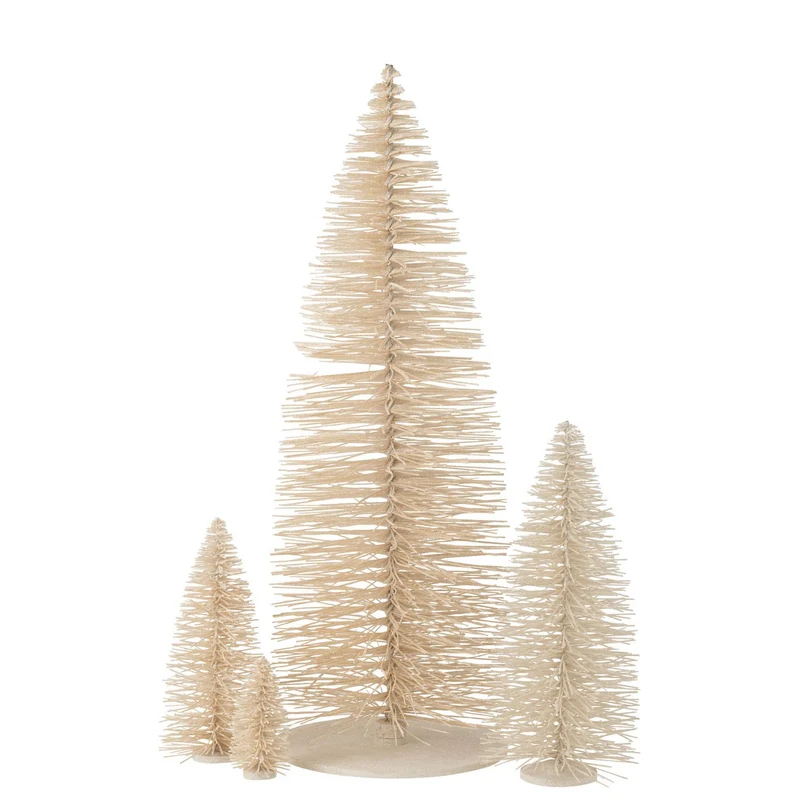 Weihnachtsbaum Deko Glitzer Holz Weiß Extra Groß