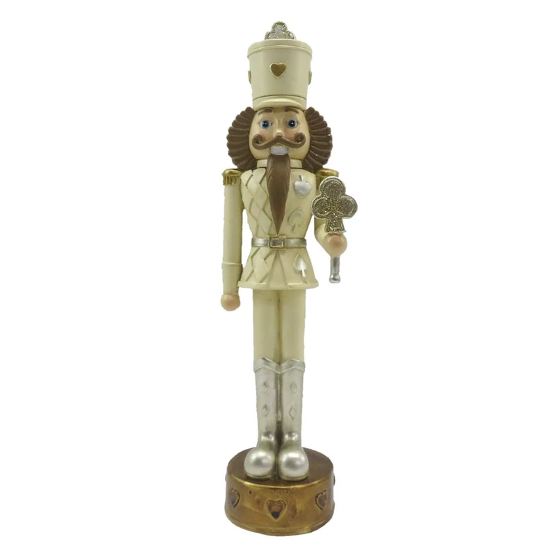 Weihnachtsdekoration Statue Nussknacker Beige 6x6x24 cm