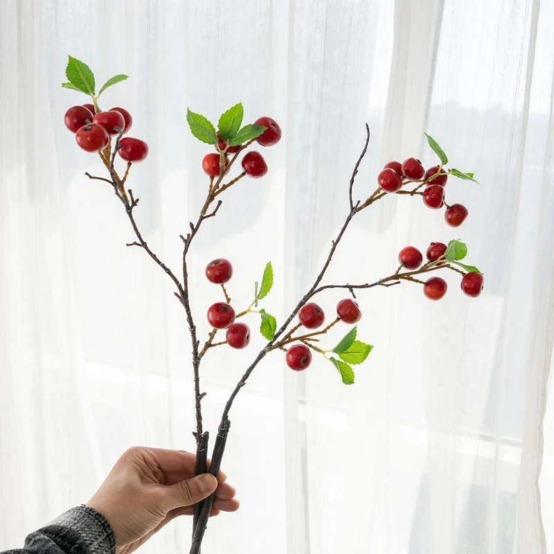 53 cm Künstliche Beerenstiele - Schein-Herbstbeeren für Herbst-Wohnraumdekoration, Thanksgiving, Kränze und Herbstarrangements