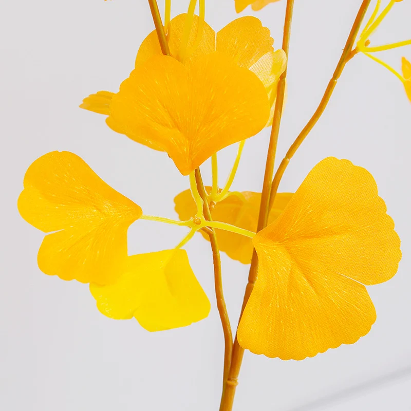5 Stängel Künstliche Ginkgoblätter – Für Herbstdekoration & DIY Blumenarrangements