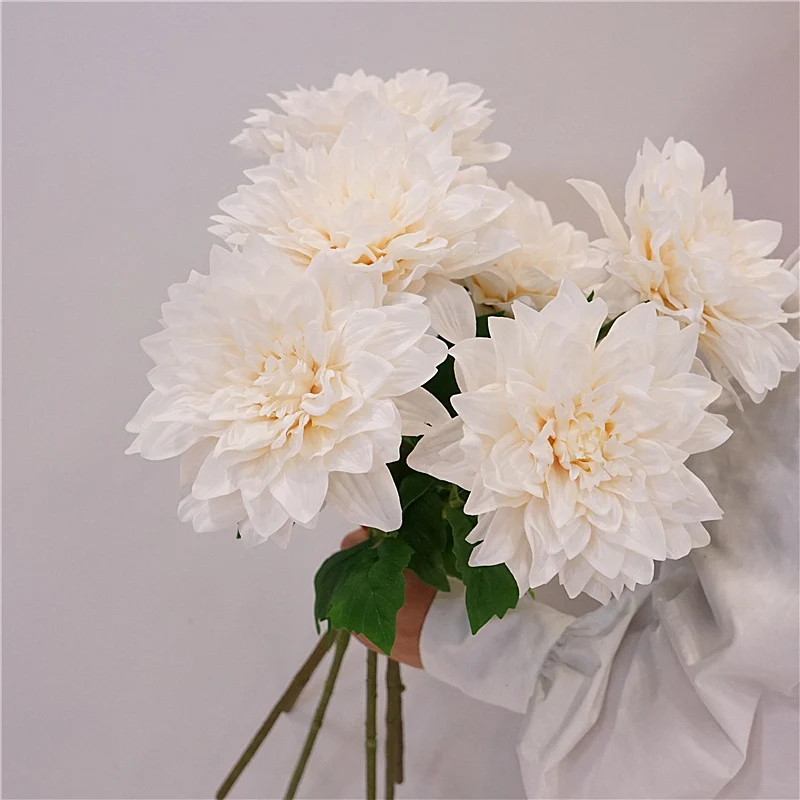 60 cm künstliche Dahlien mit feucht haltender Textur zur Heimdekoration