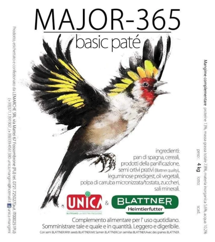 Major 365 (Basispastete) 5kg - Unica & Blattner - Allround-Eierfutter für Stieglitz