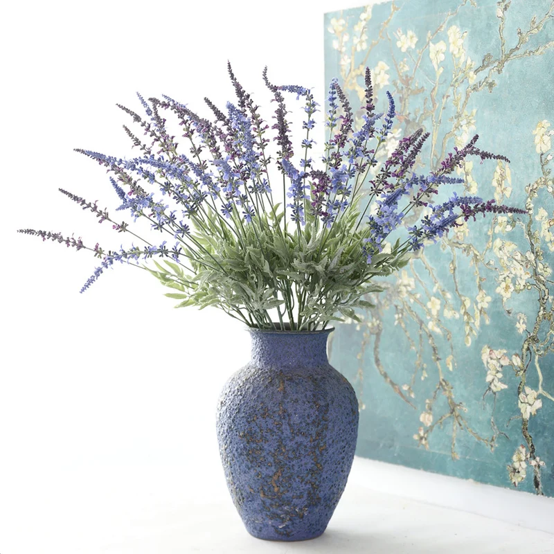 Großhandel: 55 cm künstliche Duft-Lavendel-Stängel Haptische Dekorationsblumen für zu Hause