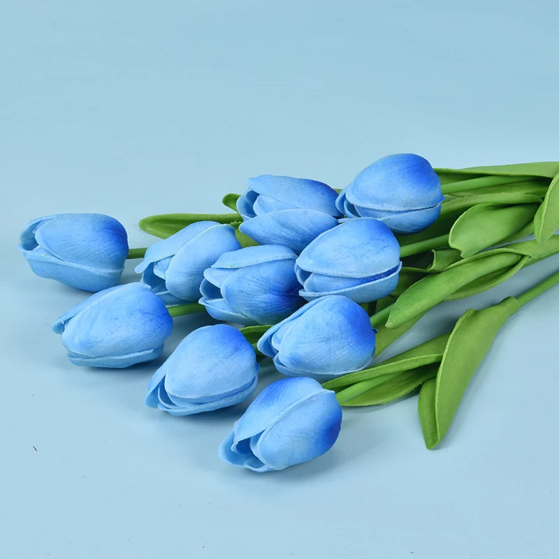 Großhandel: 10 Stück 34 cm kunstliche Tulpenstäbe, Blüten-Bouquet für Hochzeitsdekorationen