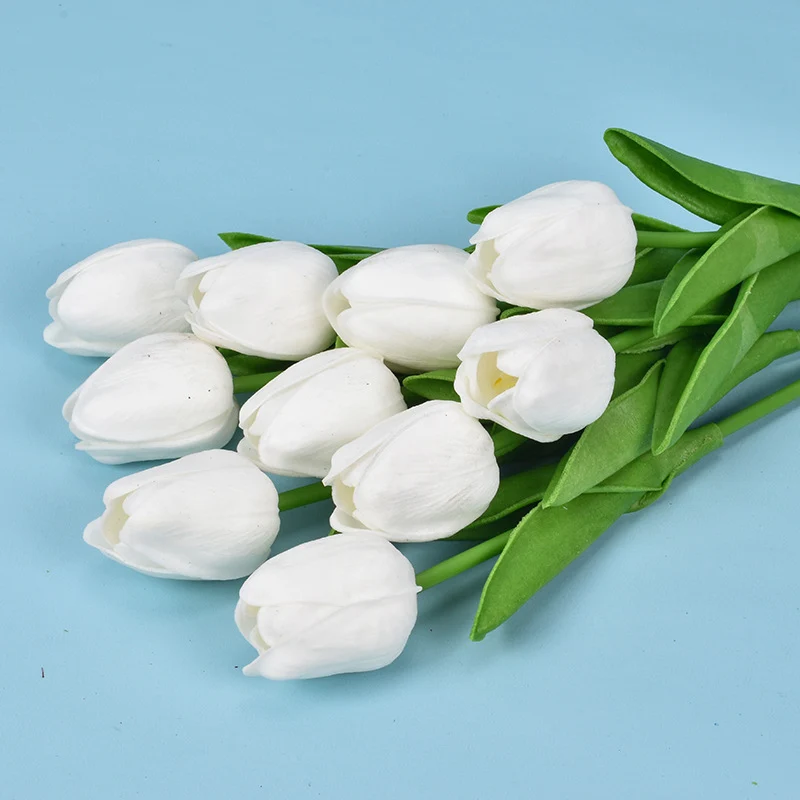 Großhandel: 10 Stück 34 cm kunstliche Tulpenstäbe, Blüten-Bouquet für Hochzeitsdekorationen
