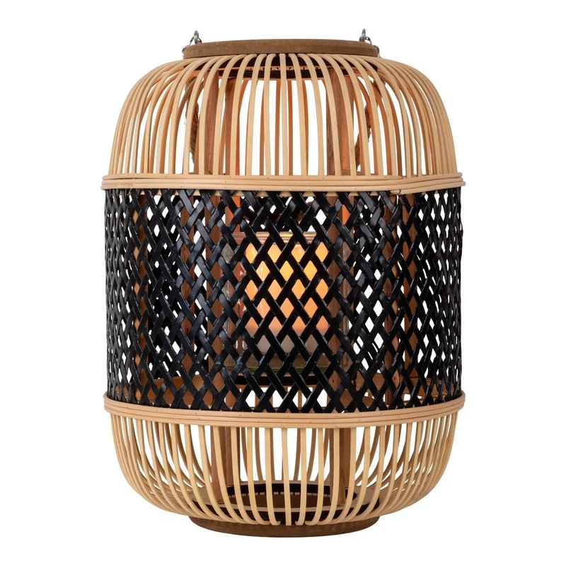 LED-Solarlaterne Korbinian aus Korbgeflecht, Höhe 38 cm