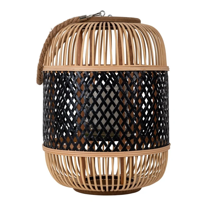 LED-Solarlaterne Korbinian aus Korbgeflecht, Höhe 38 cm