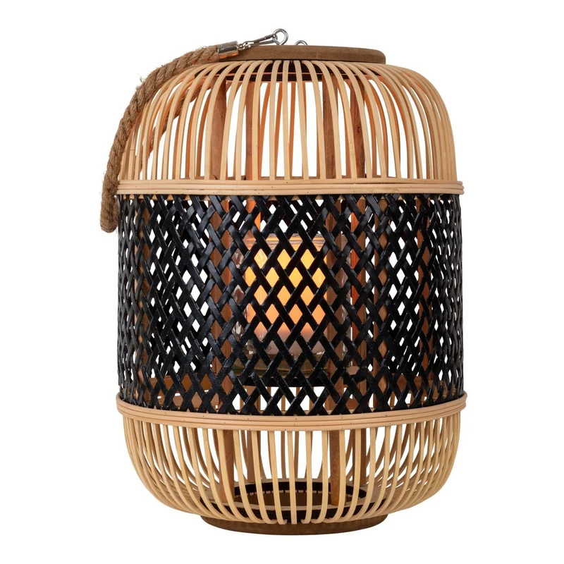 LED-Solarlaterne Korbinian aus Korbgeflecht, Höhe 38 cm