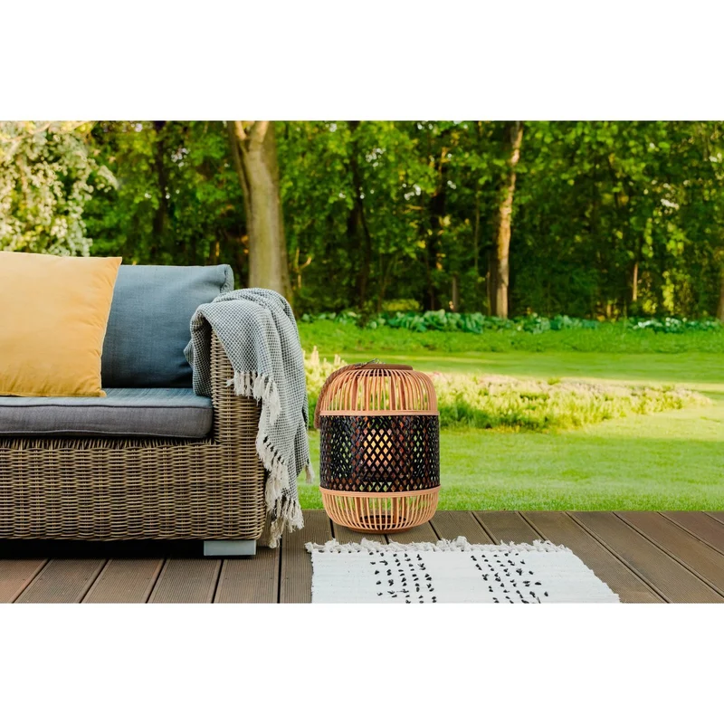 LED-Solarlaterne Korbinian aus Korbgeflecht, Höhe 38 cm