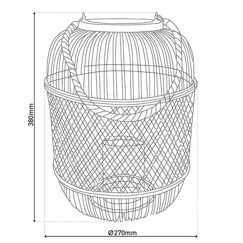 LED-Solarlaterne Korbinian aus Korbgeflecht, Höhe 38 cm