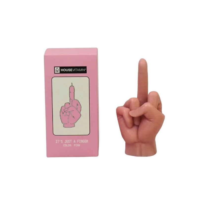 Statement-Kerze in Handform, Pink