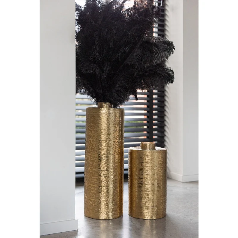 Vase Rund Metall Gold Groß