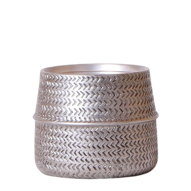 Groove-Blumentopf, Keramik in Gold, Ø 9 cm
