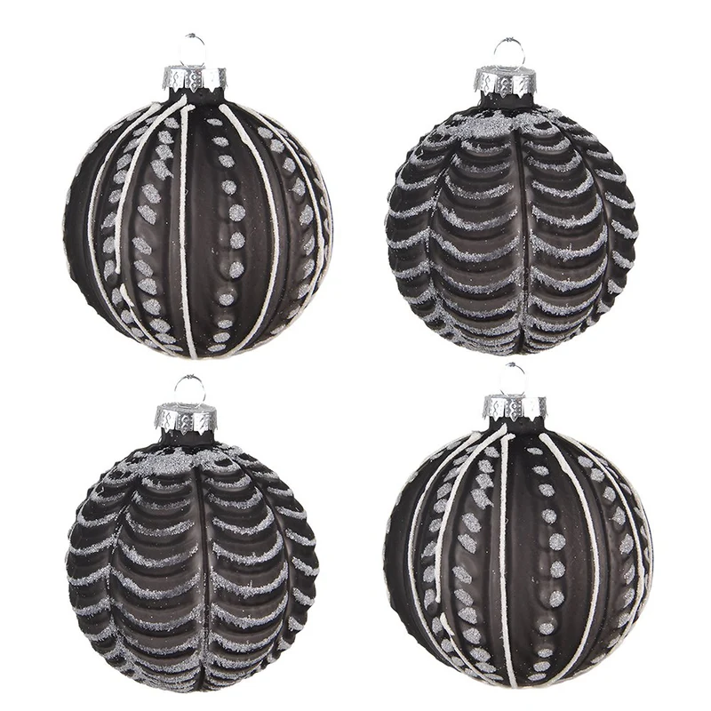 Weihnachtskugeln 4er-Set Schwarz? 8x8 cm