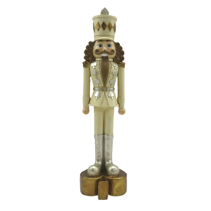 Weihnachtsdekoration Statue Nussknacker Beige 6x6x24 cm