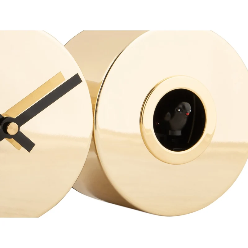 Wanduhr Duo Kuckuck vergoldet