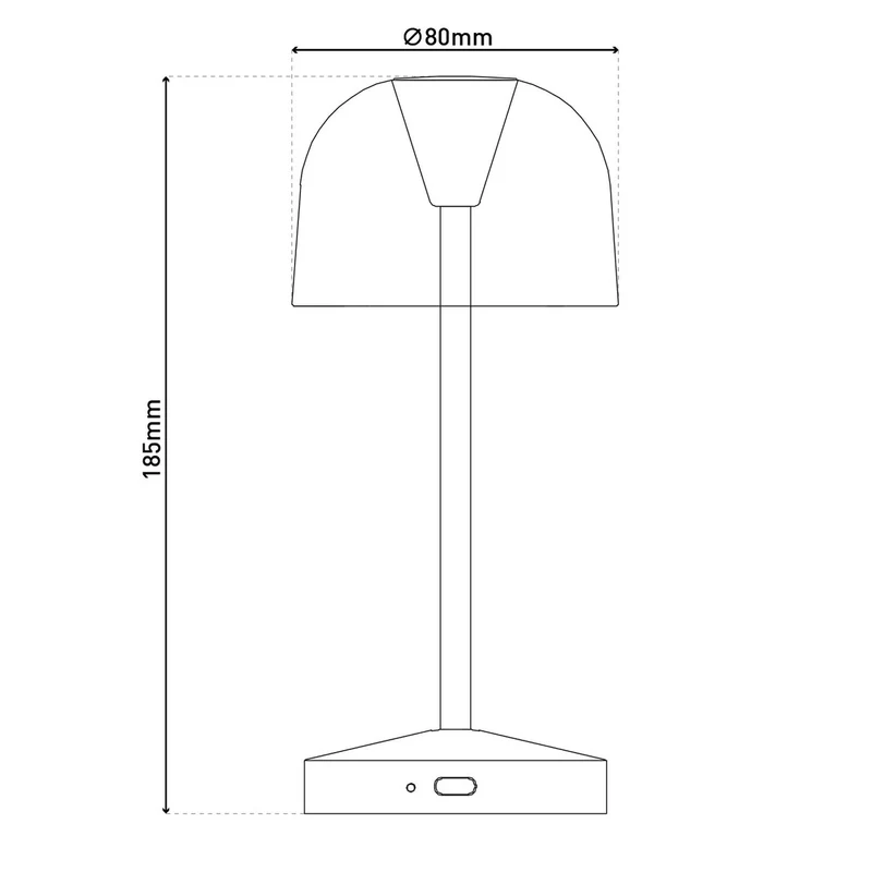 2-er Set LED-Akku-Tischleuchte "Gomba" für Außen und Innen, aus Metall und Kunststoff in Gelb , 18,5 cm hoch