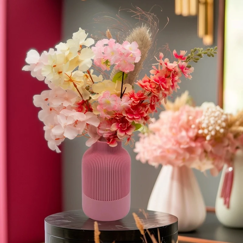 Rillo 3D-Vase – 3D-gedruckte Vase – nachhaltiges PLA – geeignet für künstliche Blumen