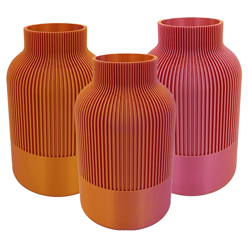 Rillo 3D-Vase – 3D-gedruckte Vase – nachhaltiges PLA – geeignet für künstliche Blumen