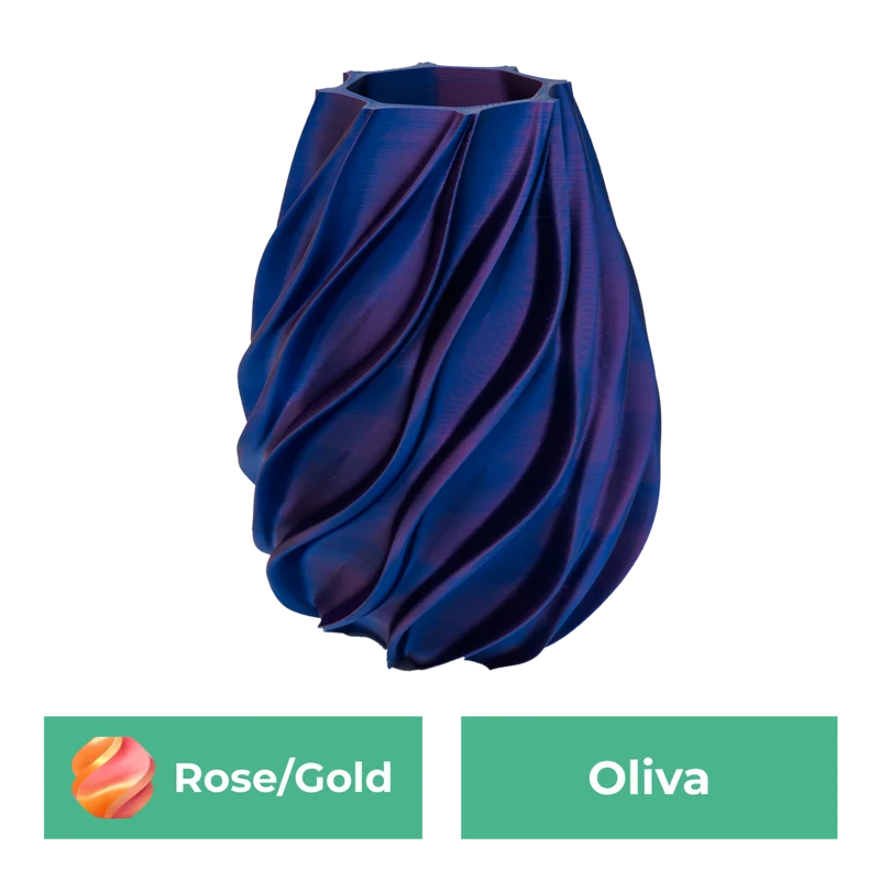Oliva 3D-Vase – 3D-gedruckte Vase – nachhaltiges PLA – geeignet für künstliche Blumen