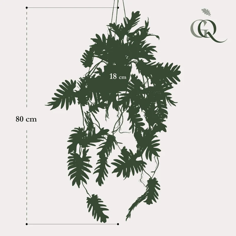 Kunstpflanze - Philodendron - Kletterbaumliebhaber - 80 cm