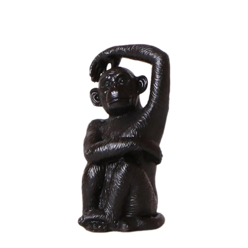 Dekorationsstatue Sitzender Affe - Schwarz