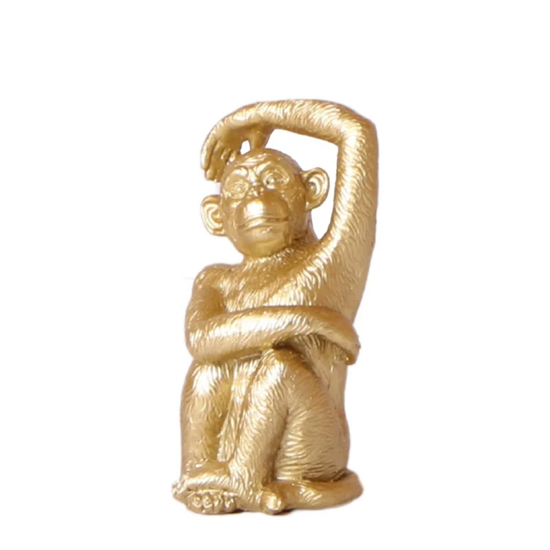 Sitzender Affe - Gold