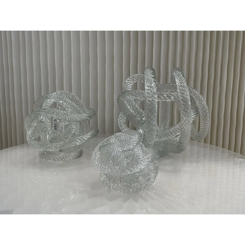 Mittelgroße geknotete Glasskulptur (M), Durchmesser: 15 cm