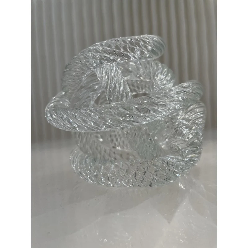 Mittelgroße geknotete Glasskulptur (M), Durchmesser: 15 cm