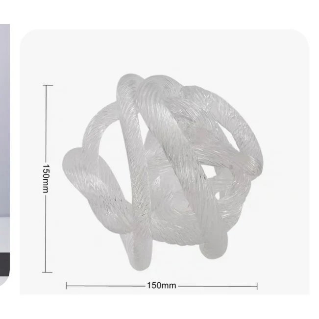 Mittelgroße geknotete Glasskulptur (M), Durchmesser: 15 cm